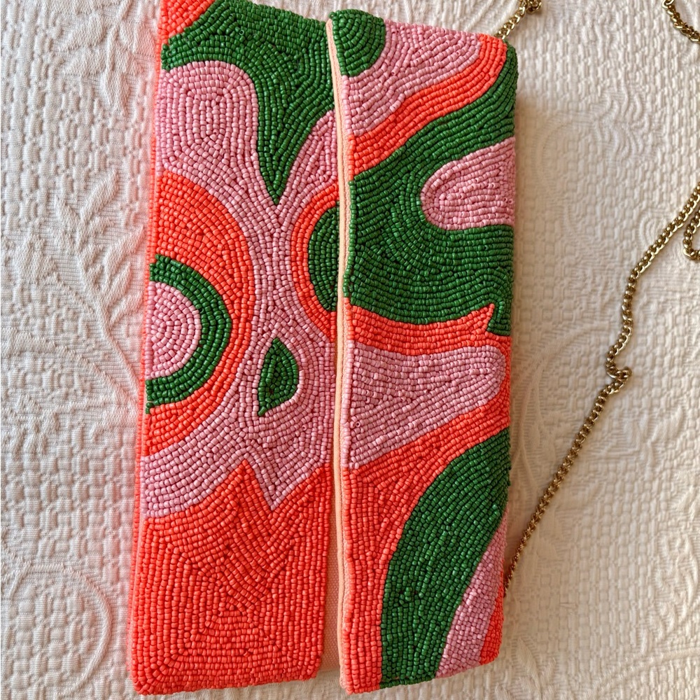 Lulus Audacious Attitude Pink Multi Beaded Clutch - Picture 3 of 7